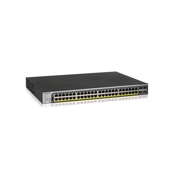 netgear gs752tpp-100eus switch gestito poe form rack 1u 48 porte rj-45 10/100/1000 mbps 4 slot sfp colore grigio