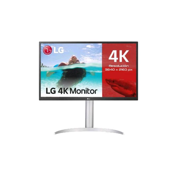 monitor lg 27up550p-w 27 led ips 4k ultra hd 16:9 60hz 5ms contrasto 1.000:1 amd freesync hdmi displayport silver nero