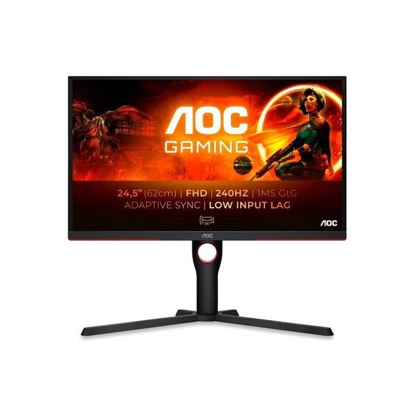 aoc g3 25g3zm/bk gaming 24.5 led full hd w-led 16:9 300 cdm 0,5 ms 3000:1 240hz freesync premium 2 x hdmi 1 x displayport ...