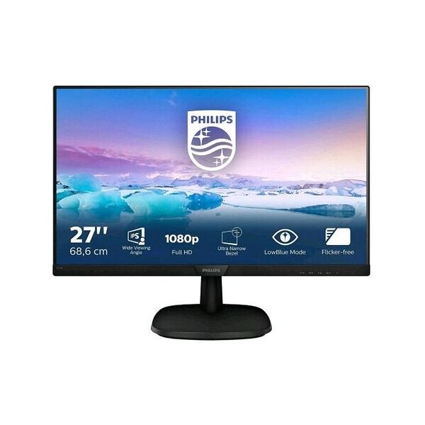 philips 273v7qdsb 27 led ips formato 16:9 contrasto 1.000:1 1xvga 1xhdmi 1xdvi colore nero garanzia italia