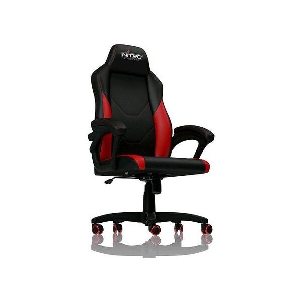 nitro concepts c100 sedia gaming per pc seduta imbottita pelle sintetica pu nero rosso