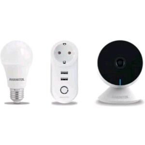 NILOX STARTER PACK SMART ME KIT COMPOSTO DA TELECAMERA IP DA UNA LAMPADA WI-FI E27 9W E DA UNA SPINA INTELLIGENTE WI-FI CON...