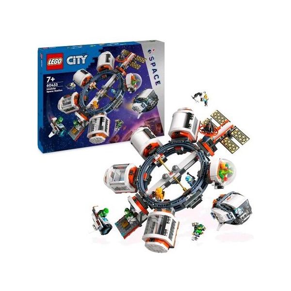 lego city stazione spaziale modulare modellino da costruire per collegare astronav moduli e veicoli soaziali con 6 minifigure