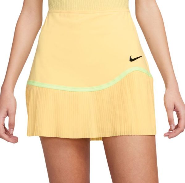 Nike Gonna da tennis da donna Dri-Fit Advantage Pleated Skirt soft yellow/soft yellow/black L