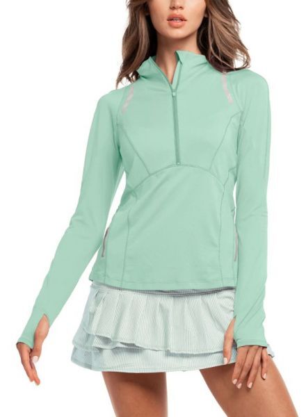 Lucky in Love Maglietta da tennis da donna (a maniche lunghe) Avant Garde 1.0 Architect 1/4 Zip Long Sleeve sage L