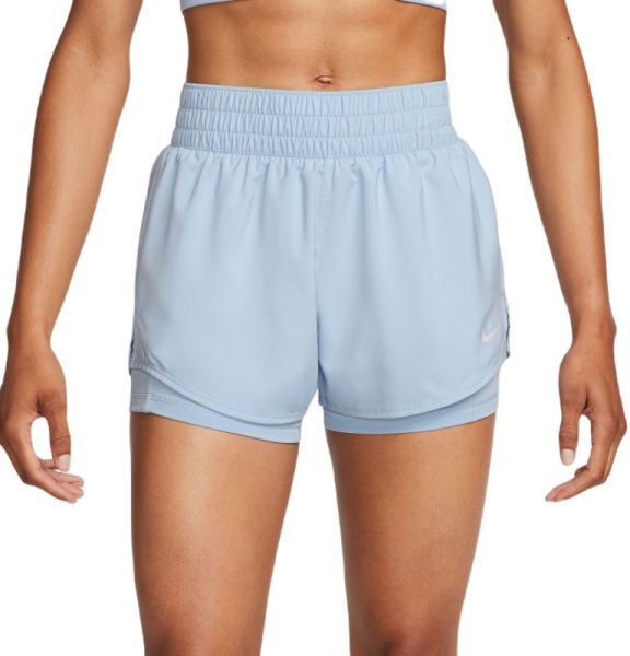 Nike Pantaloncini da tennis da donna Dri-Fit One 2-in-1 Shorts light armory blue/reflective silver XS