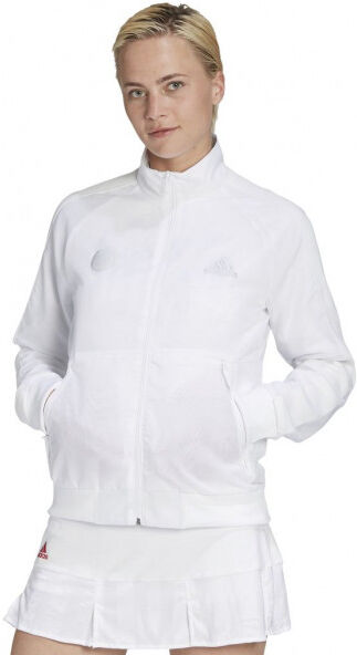 Adidas Felpa da tennis da donna Tennis Uniforia Jacket W white/reflective silver/dash grey XS