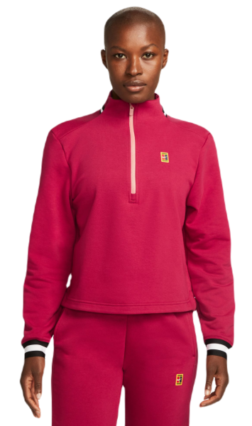 Nike Felpa da tennis da donna Court Dri-Fit Heritage Fleece noble red/red stardust XL