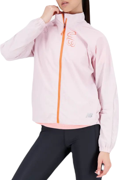 New Balance Giacca da tennis da donna Printed Impact Run Light Pack Jacket stone pink XS