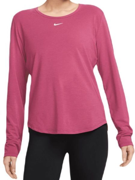 Nike Maglietta da tennis da donna (a maniche lunghe) Dri-Fit One Luxe Lon Sleeve Top rosewood/reflective silver XL