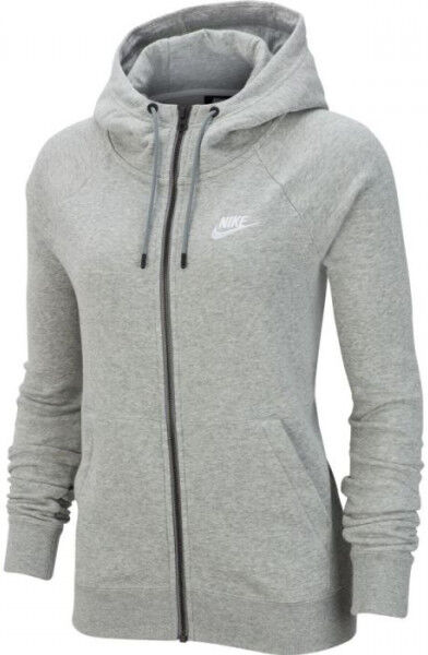 Nike Felpa da tennis da donna Sportswear Essential Hoodie FZ Fleece W dark grey heather/white XS