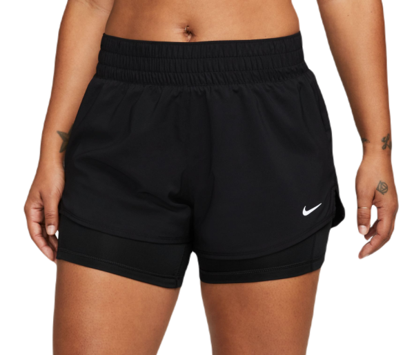 Nike Pantaloncini da tennis da donna Dri-Fit One 2-in-1 Shorts black/reflective silver L