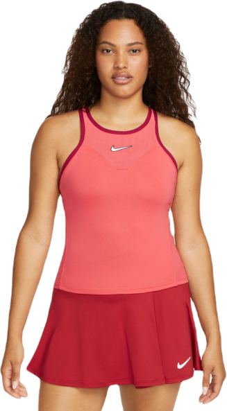 Nike Top da tennis da donna Court Dri-Fit Slam Top ember glow/ember glow/noble red/white M