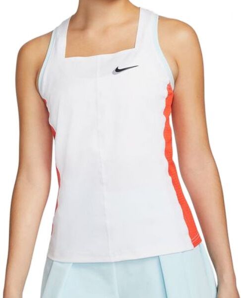 Nike Top da tennis da donna Court Dri-Fit Slam Tank white/team orange/glacier blue/black M