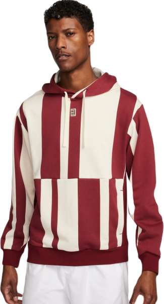 Nike Felpa da tennis da uomo Court Heritage Dri-Fit Fleece Tennis Hoodie team red/coconut milk XL