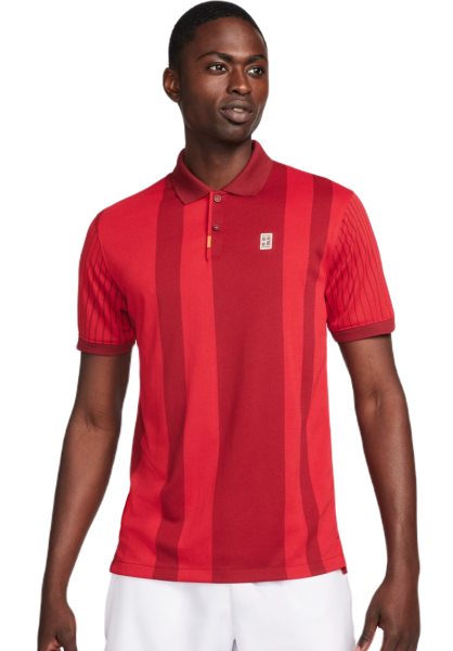 Nike Polo da tennis da uomo Polo Dri-Fit Heritage Print team red M