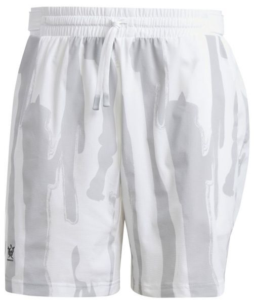 Adidas Pantaloncini da tennis da uomo New York Printed Short white/halo silver S