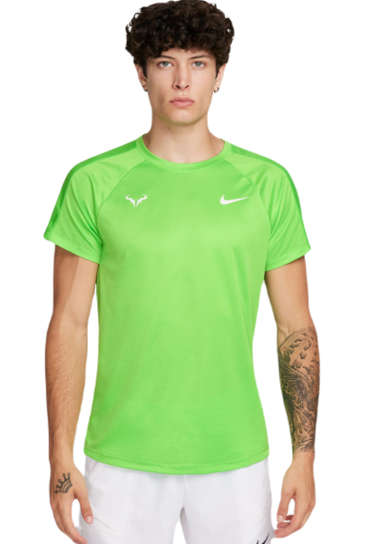 Nike T-shirt da uomo Rafa Challenger Dri-Fit Tennis Top action green/light lemon twist/white S