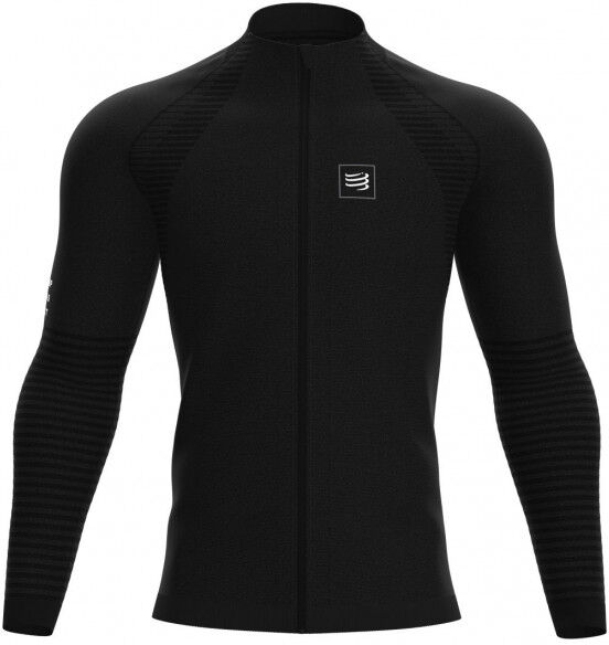 Compressport Felpa da tennis da uomo Seamless Zip Sweatshirt black S