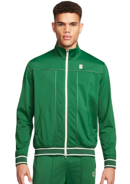 Nike Felpa da tennis da uomo Court Heritage Suit Jacket gorge green/coconut milk S