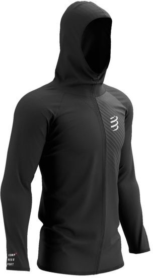 Compressport Felpa da tennis da uomo 3D Thermo Seamless Hoodie Zip black S