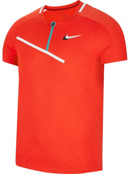 Nike Polo da tennis da uomo Spring Slam Ultimate Zip Polo M habanero red/white L