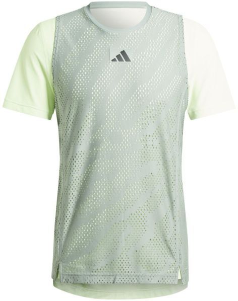 Adidas T-shirt da uomo Tennis T-Shirt Pro Layering silver green/green spark S