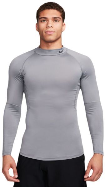 Nike Abbigliamento compressivo Pro Dri-FIT Fitness Mock-Neck Long-Sleeve smoke grey/black XL