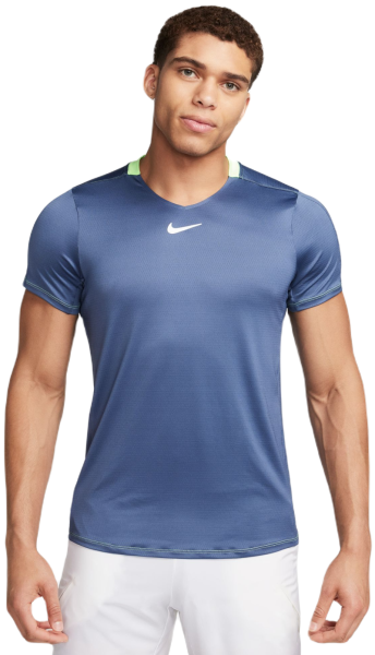 Nike T-shirt da uomo Court Dri-Fit Advantage Crew Top diffused blue/lime blast/white XL