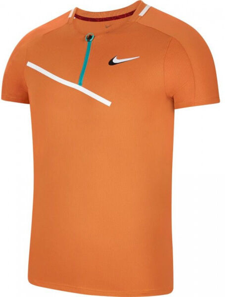 Nike Polo da tennis da uomo Spring Slam Ultimate Zip Polo M hot curry/white M