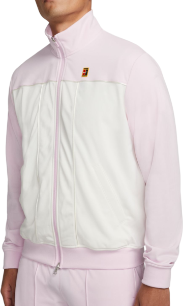 Nike Felpa da tennis da uomo Court Heritage Suit Jacket pink foam/sail XS