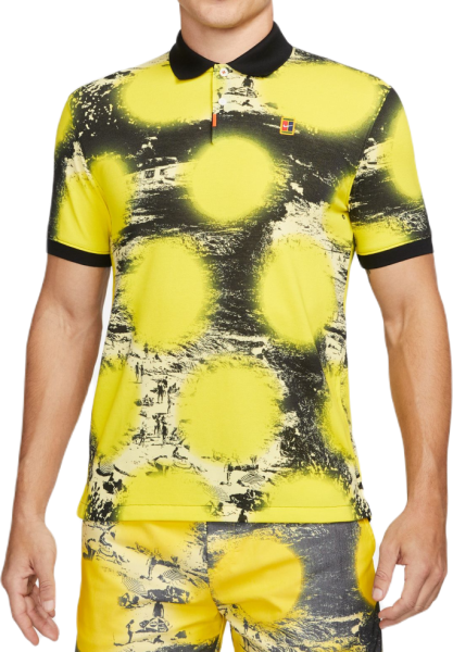 Nike Polo da tennis da uomo Polo Printed Slim-Fit Polo opti yellow/black/black XS