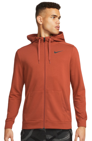 Nike Felpa da tennis da uomo Dri-Fit Hoodie Full Zip rugged orange/black L