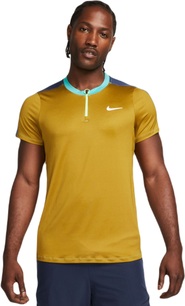 Nike Polo da tennis da uomo Court Dri-Fit Advantage Polo bronzine/diffused blue/washed teal/white XXL