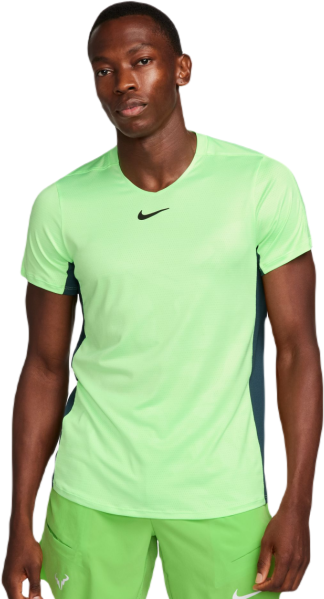 Nike T-shirt da uomo Court Dri-Fit Advantage Printed Tennis Top lime blast/deep jungle/black S