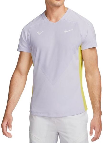 Nike T-shirt da uomo Court Dri-Fit Advantage Rafa Top violet frost/yellow strike/white XS