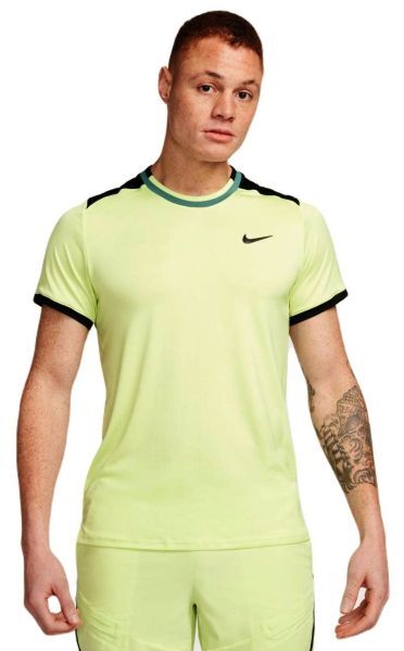 Nike T-shirt da uomo Court Dri-Fit Advantage Top light lemon twist/black/bicoastal/black XXL