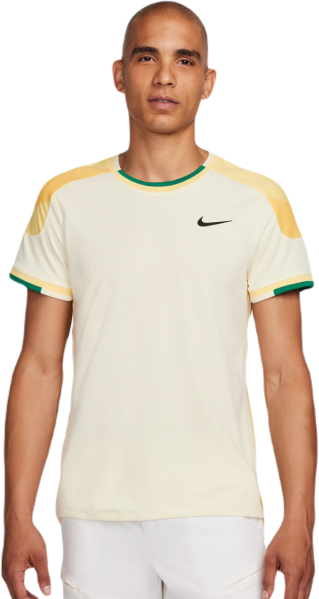 Nike T-shirt da uomo Court Slam Dri-Fit Tennis Top coconut milk/soft yellow/black XXL