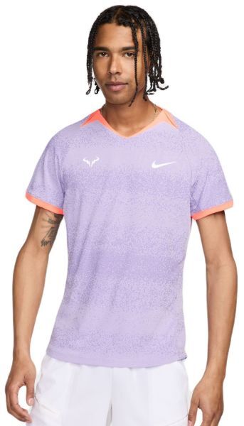 Nike T-shirt da uomo Rafa Court Dri-Fit Short Sleeve Top lilac bloom/bright mango/white XS