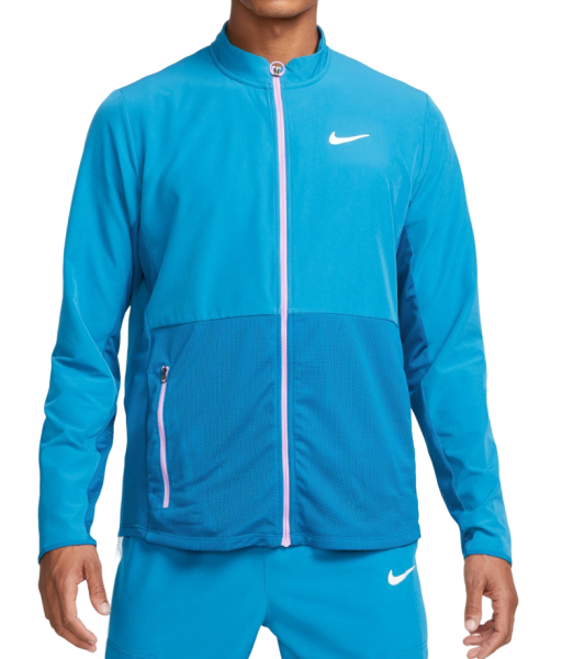 Nike Felpa da tennis da uomo Court Advantage Packable Jacket green abyss/rush fuchsia/white XXL