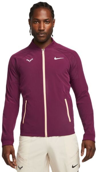 Nike Felpa da tennis da uomo Court Dri-Fit Rafa Jacket bordeaux/ice peach/white XXL