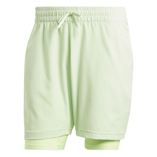 Adidas Pantaloncini da tennis da uomo Tennis Heat.Rdy Shorts And Inner Shorts Set semi green spark/green spark XXL