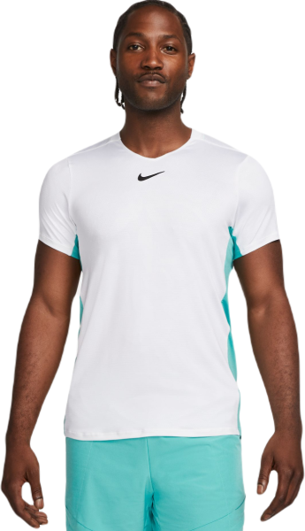 Nike T-shirt da uomo Court Dri-Fit Advantage Printed Tennis Top white/washed teal/black XXL