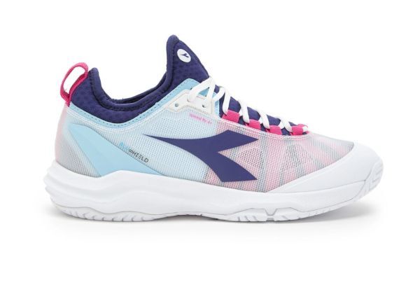 Diadora Scarpe da tennis da donna Speed Blushield Fly 4 + AG white/blue print/pink yarr 38