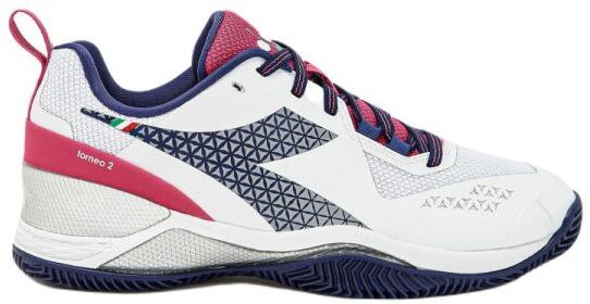 Diadora Scarpe da tennis da donna Blushield Torneo 2 Clay white/blue print/pink yarrow 40,5