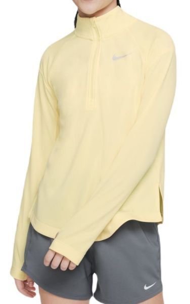 Nike Maglietta per ragazze Dri-Fit Long Sleeve Running Top citron tint/reflective silver XS