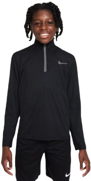 Nike Maglietta per ragazzi Dri-Fit Poly+ 1/4 Zip black/reflective silver XS