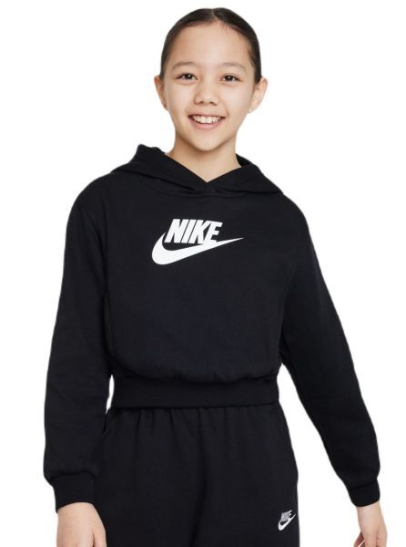 Nike Felpa per ragazze Sportswear Club Fleece Crop Hoodie black/white M