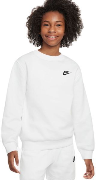 Nike Felpa per ragazze Kids Sportswear Club Fleece Hoodie white/black XS