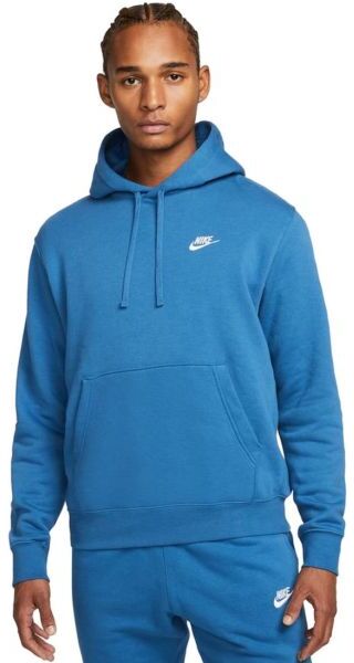 Nike Felpa da tennis da uomo Sportswear Club Hoodie PO BB dark marine blue/dark marine blue/white XXL